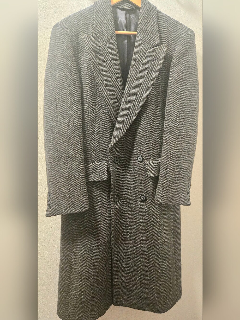 Vintage near mint Christian Dior Monsieur Sport Wool overcoat 1980's grey tweed